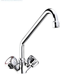 ONE HOLE TAP “C” SPOUT Ø18X250, ROUND HANDLE
